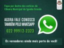 Câmara de Iguaba Grande disponibiliza mais um canal de comunicação com a população